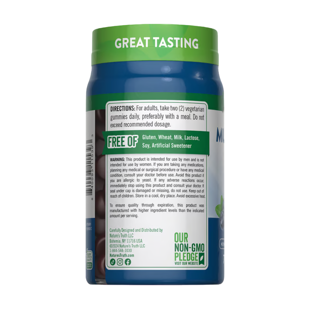 NATURE’S TRUTH, Men's Multivitamin Gummies, with B12, D3 & Zinc, 70 Gummies, 35 Servings