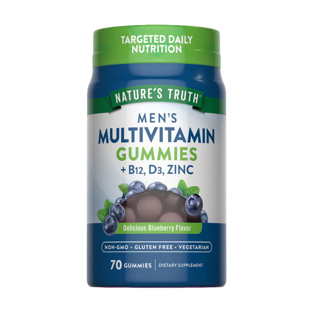 NATURE’S TRUTH, Men's Multivitamin Gummies, with B12, D3 & Zinc, 70 Gummies, 35 Servings