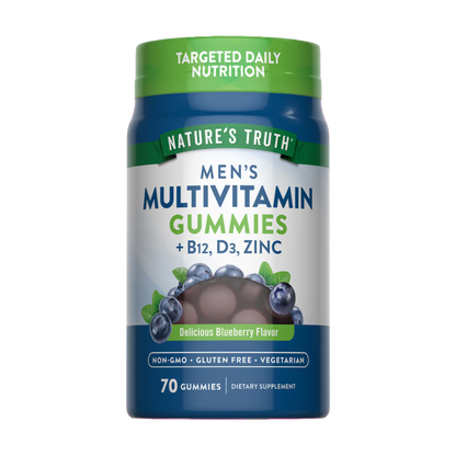 NATURE’S TRUTH, Men's Multivitamin Gummies, with B12, D3 & Zinc, 70 Gummies, 35 Servings