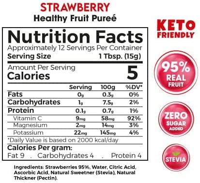 Zero Treat - Healthy Strawberry Puree - 180 gm