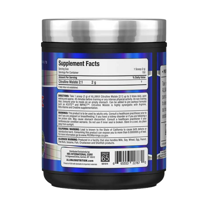 Allmax Nutrition, Citrulline Malate 21, 300g, 150 Servings