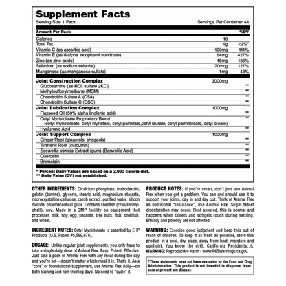 Animal, Flex, 44 Pill Packs, 44 Servings