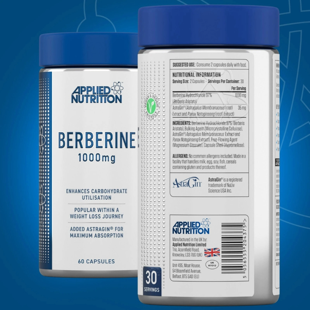 Applied Nutrition, Berberine, 1000mg, 60 Capsules, 30 Servings