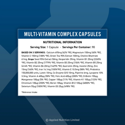 Applied Nutrition, Multi-Vitamin Complex, 90 Capsules, 30 Servings