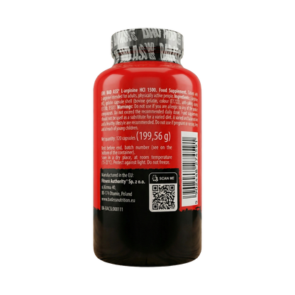 BadAss Nutrition, L- Arginine HCL 1500, 120 Capsules, 120 servings