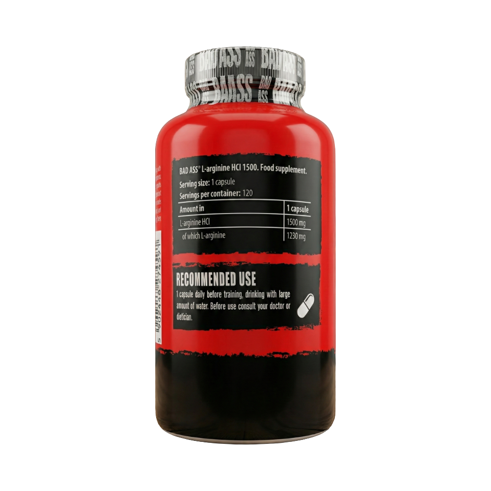 BadAss Nutrition, L- Arginine HCL 1500, 120 Capsules, 120 servings
