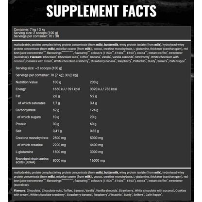 Badass Nutrition, Mass, 7kg, 70 Servings