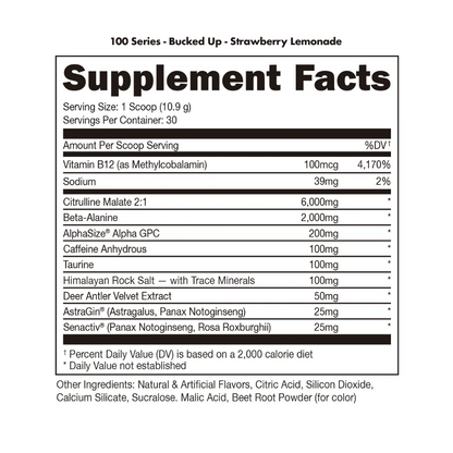 Bucked Up, 100, Pre-Workout, 325g, 30 Servings