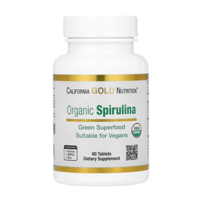 California Gold Nutrition, Organic Spirulina with Phycocyanin, 500Mg, 60 Tablets, 20 Servings