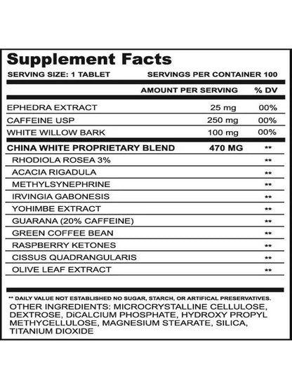 Cloma pharma, China White, 100 Tablet, 100 Servings