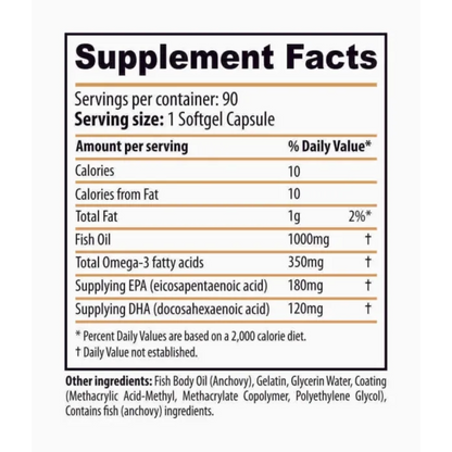 Dexter Jackson, Omega-3 Fish Oil 1OOO mg, 90 Softgels, 90 Serving