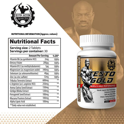Dexter Jackson, Testo Gold, 60 Tablets, 30 Servings