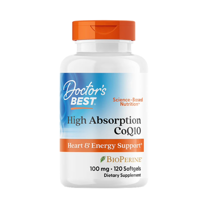 Doctor's Best, High Absorption CoQ10 with BioPerine, 100 mg, 120 Softgels, 120 Servings
