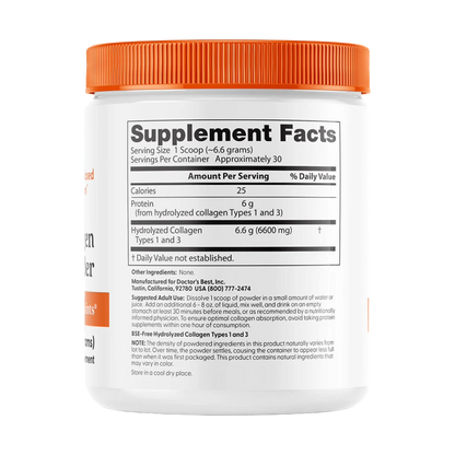 Doctor's Best, Pure Collagen Types 1 and 3, 200g, 30 Servings