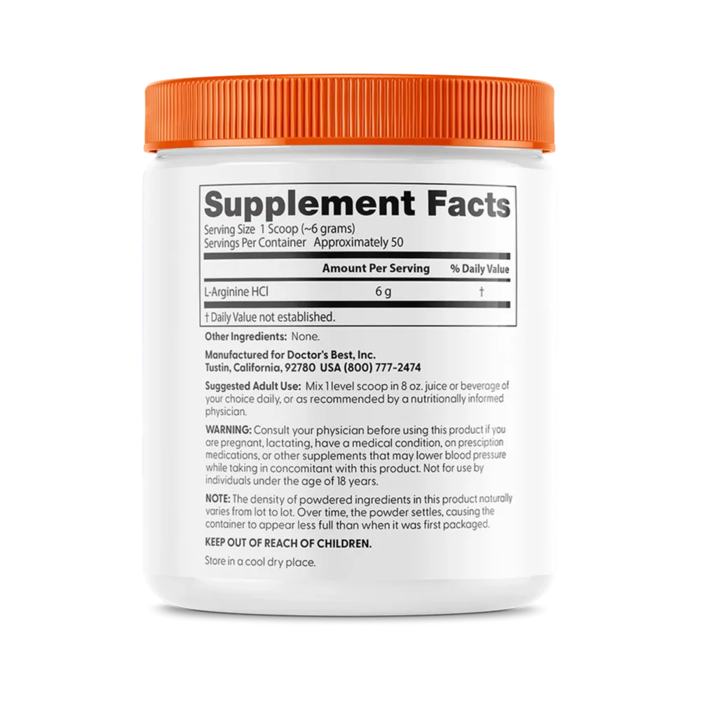 Doctor’s Best, Pure L-Arginine Powder, 300g, 50 Servings