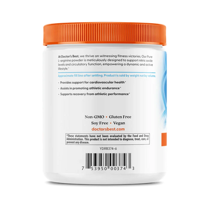 Doctor’s Best, Pure L-Arginine Powder, 300g, 50 Servings
