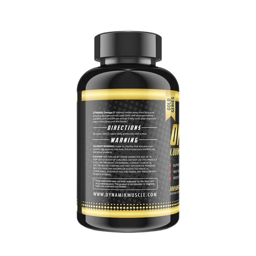 Dynamik Muscle, Omega-3, 100 Capsules, 100 Servings
