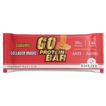 ENLIFE, Go Protein Bar, Collagen Magic, 40G, Caramel