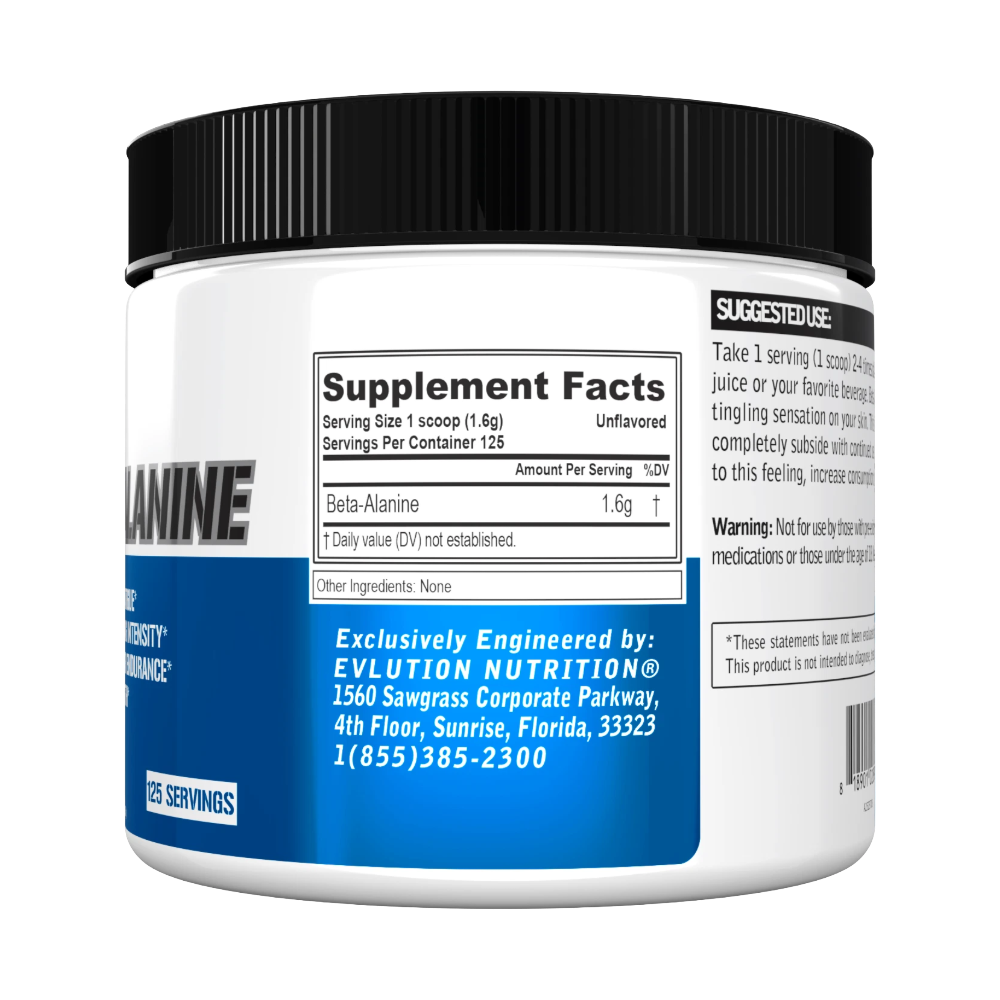 EVL, Beta-Alanine, Unflavored, 200g, 125 Servings