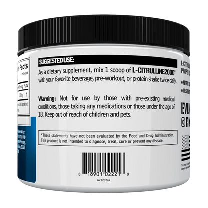 EVL, L-Citrulline 2000, Unflavored, 200g, 100 Servings