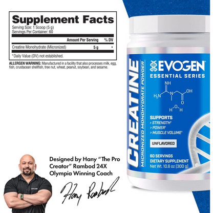Evogen Nutrition, Creatine Monohydrate, 300g, 60 Servings