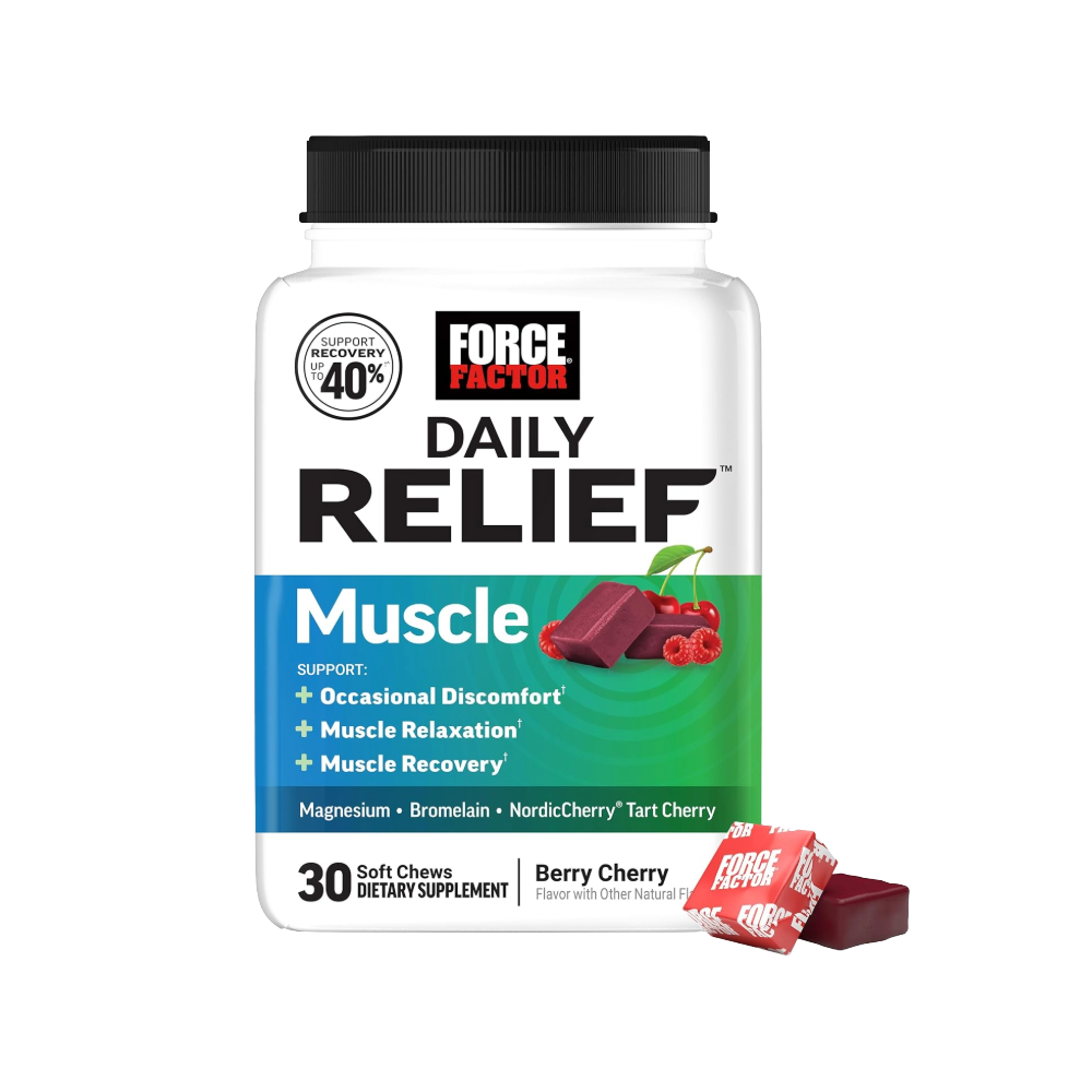 Force Factor, Daily Relief™, Muscle Support, Berry Cherry, 30 Soft Chews, 30 Servings