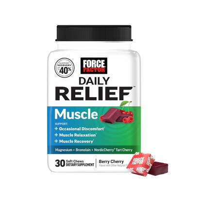 Force Factor, Daily Relief™, Muscle Support, Berry Cherry, 30 Soft Chews, 30 Servings