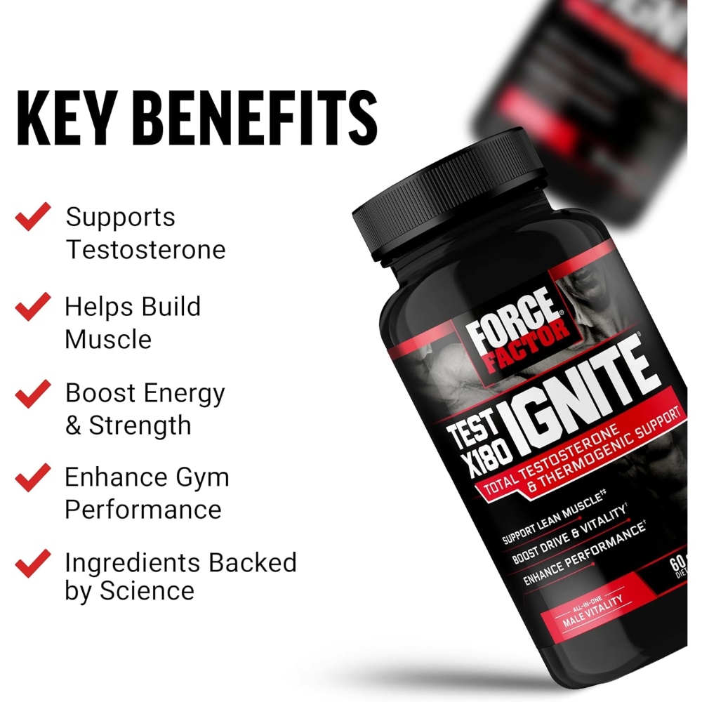 Force Factor, Test X180 Ignite, 60 Capsules, 30 Servings