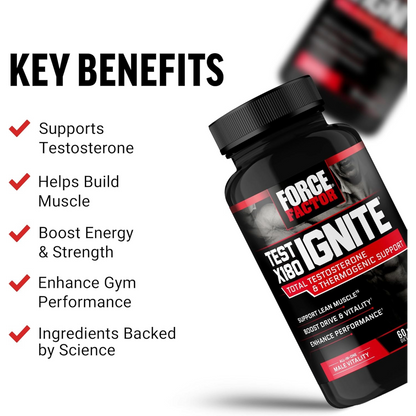 Force Factor, Test X180 Ignite, 60 Capsules, 30 Servings
