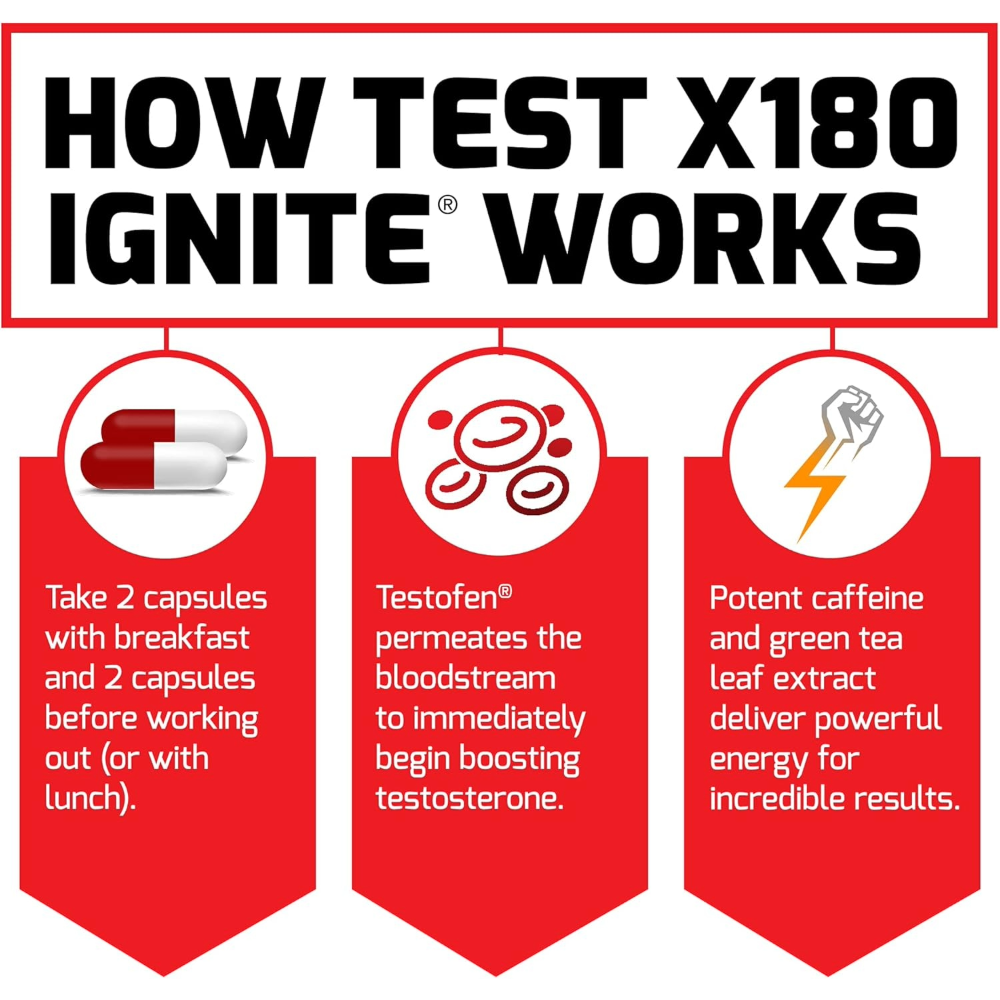 Force Factor, Test X180 Ignite, 60 Capsules, 30 Servings