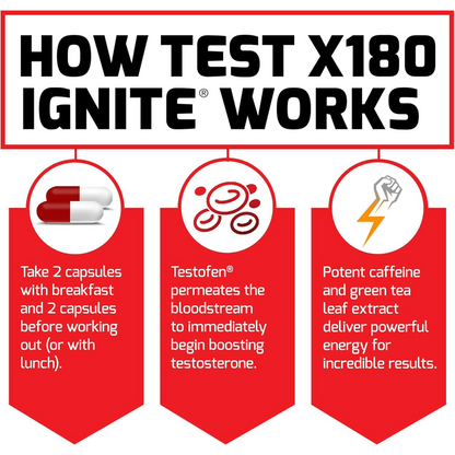 Force Factor, Test X180 Ignite, 60 Capsules, 30 Servings
