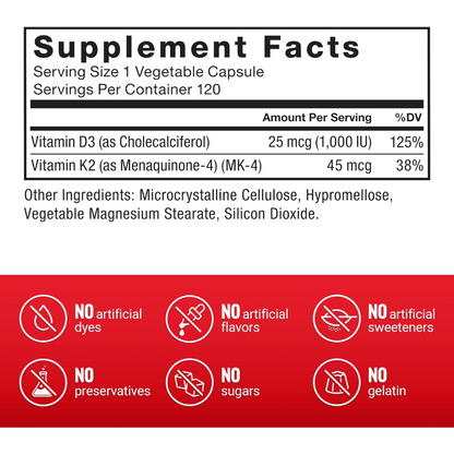 Force Factor, Vitamin D3 & K2, 120 Capsules, 120 Servings