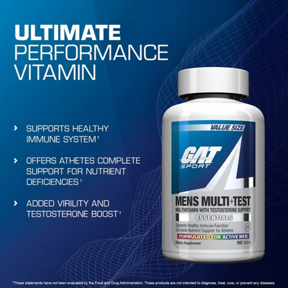 GAT Sports, MENS MULTI +TEST, 60 Tablets, 30 Servings