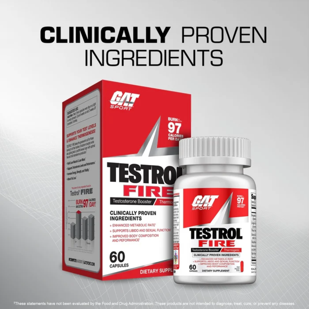 GAT Sports, Testrol Fire, 60 Capules, 30 Servings