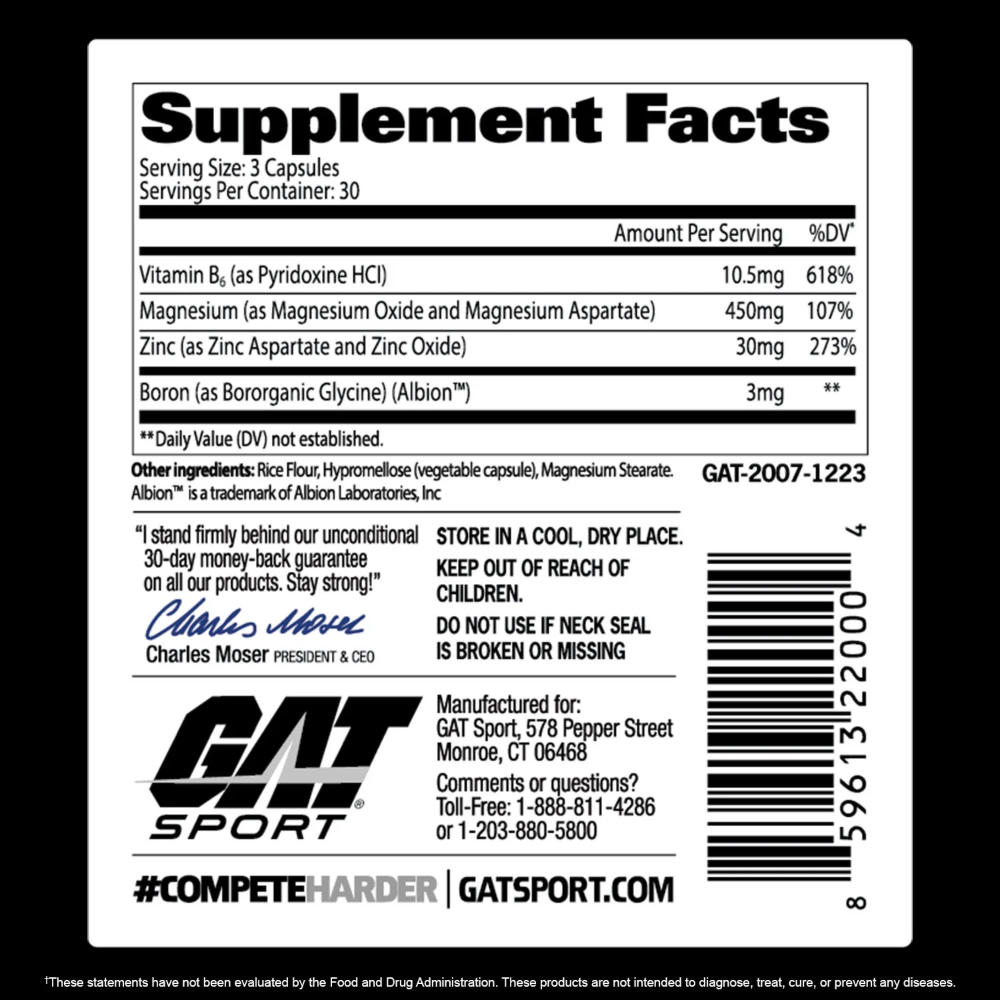 GAT Sports, ZMAG-T, 90 Capsules, 30 Servings