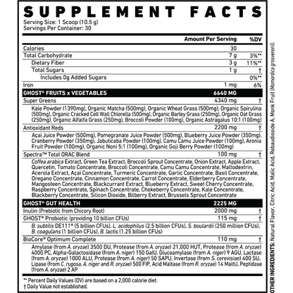 GHOST LIFESTYLE, GHOST GREENS, 360g, 30 Servings