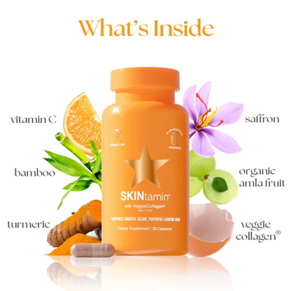 HAIRtamin, SKINtamin With VeggieCollagen, 30 Capsules, 30 Servings