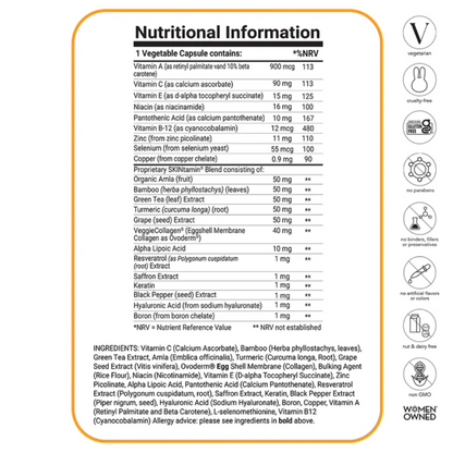 HAIRtamin, SKINtamin With VeggieCollagen, 30 Capsules, 30 Servings