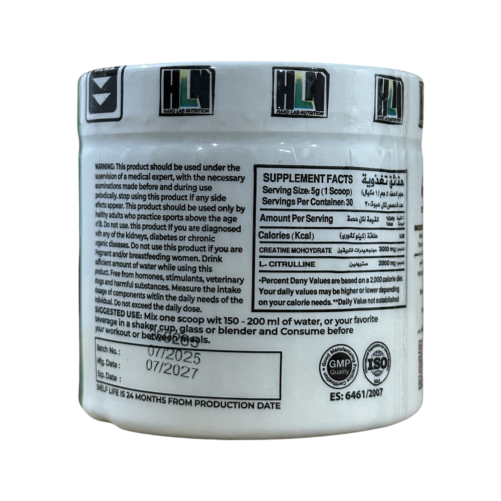 Hard Lab nutrition, Creatine + Citruline, 150g, 30 Servings