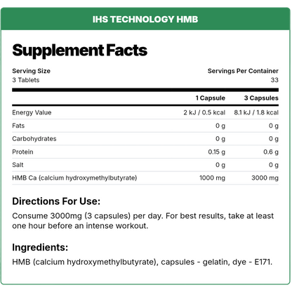 IHS, HMB, 100 Capsules, 33 Servings