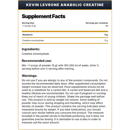 Kevin Levrone, Anabolic Creatine, 300g, 60 Servings