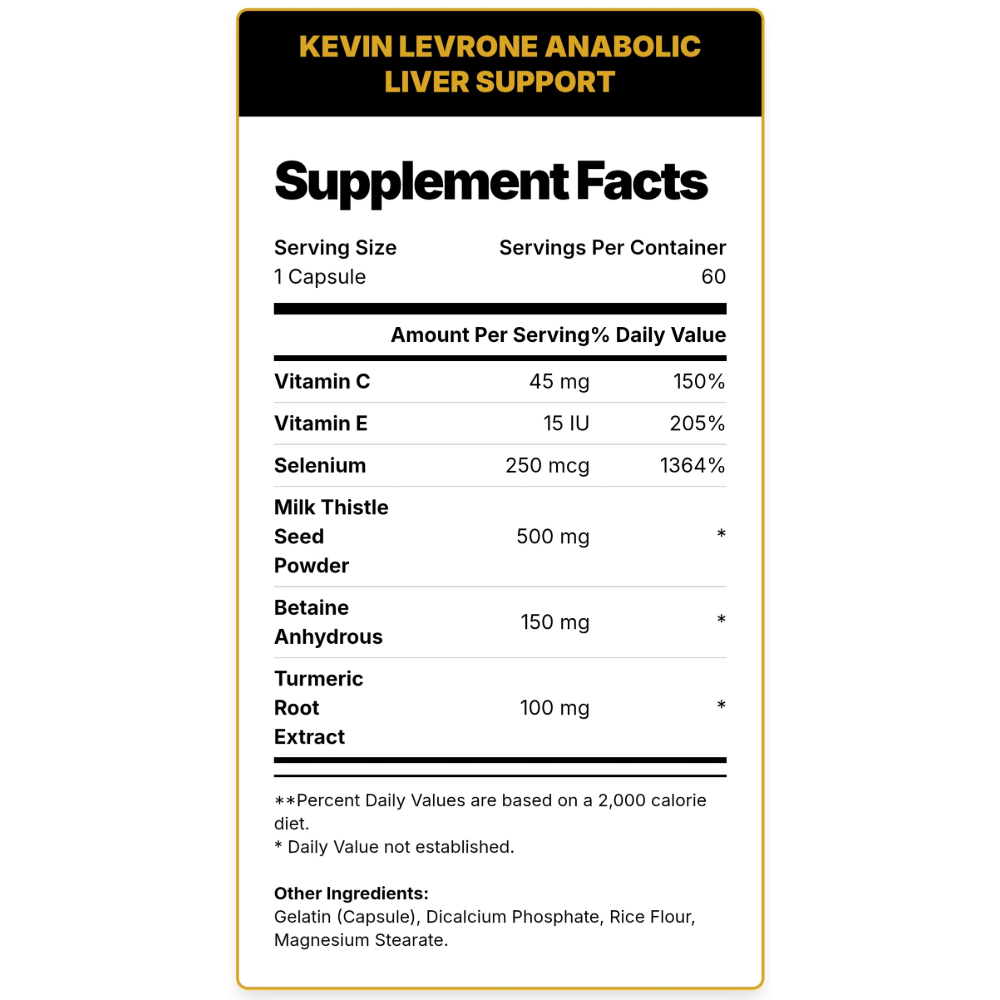 Kevin Levrone, Anabolic Liver Support, 60 Capsules, 60 Servings