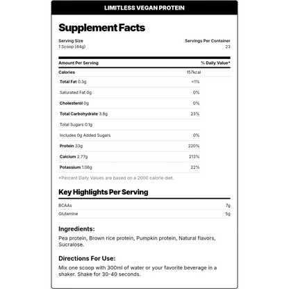 Limitless Alpha, Vegan Protein, 1kg, 23 Servings