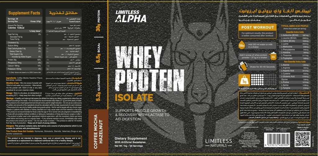 Limitless Alpha, Whey Protein Isolate, 2kg, 60 servings