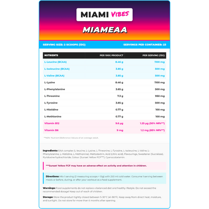 MIAMI VIBES, MIAMEAA, 300g, 23 Servings Bubblegum