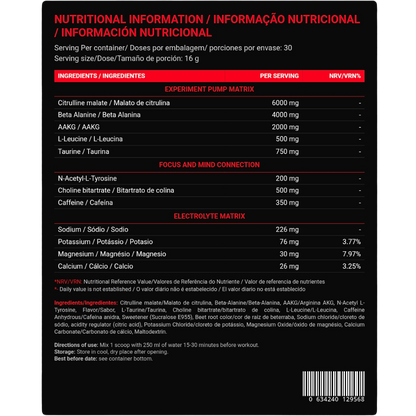 Marvelous Nutrition, Experiment Pre-Workout, 480g, 25 Servings