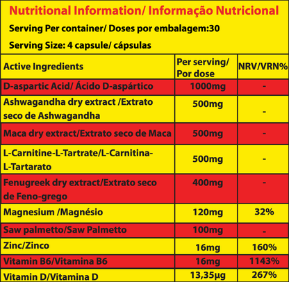 Marvelous Nutrition, Testoman, 120 Capsules, 30 servings