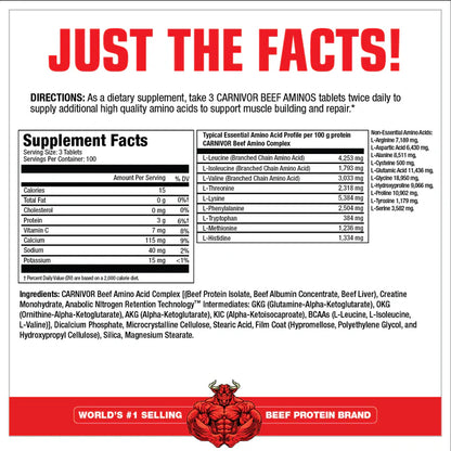 Muscle Meds, Carnivor Beef Amino, 300 Tablets, 100 Servings