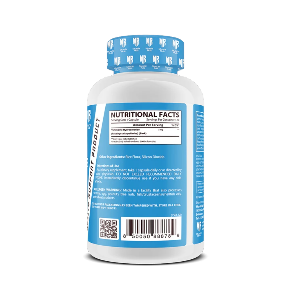 Muscle Rulz, YOHIMBINE HCL, 5 MG, 120 Capsules, 120 Servings