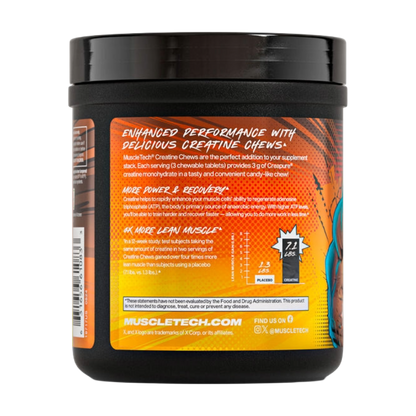 MuscleTech, Creatine Chews, Creapure Monohydrate, 90 chewable Tablets, 30 Servings